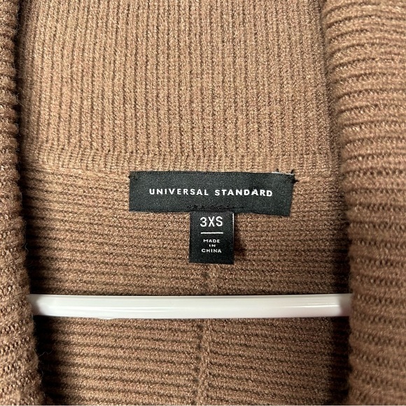 Universal Standard Chevron Mocha Caramel Brown Turtleneck Sweater 3XS - Picture 5 of 7